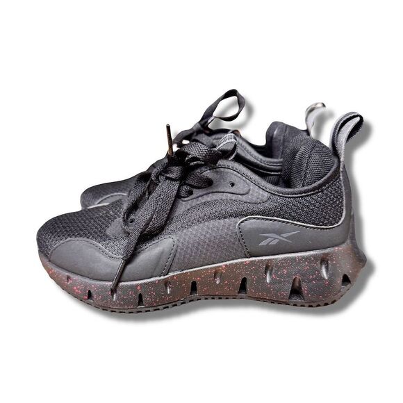 Reebok Zig Dynamica Boys' Running Shoes Black & Red Size 2 - Picture 3 of 9